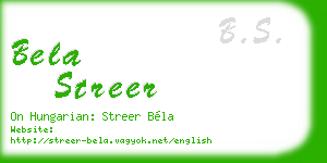 bela streer business card